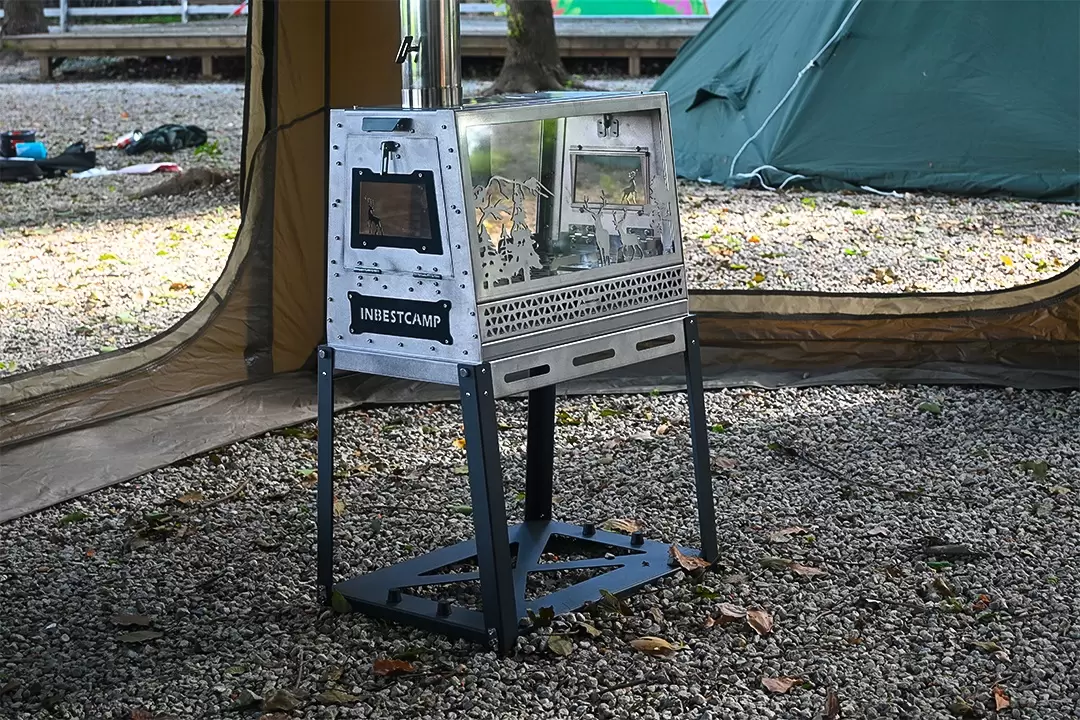 Trapeziumvormige tentkachel van roestvrij staal