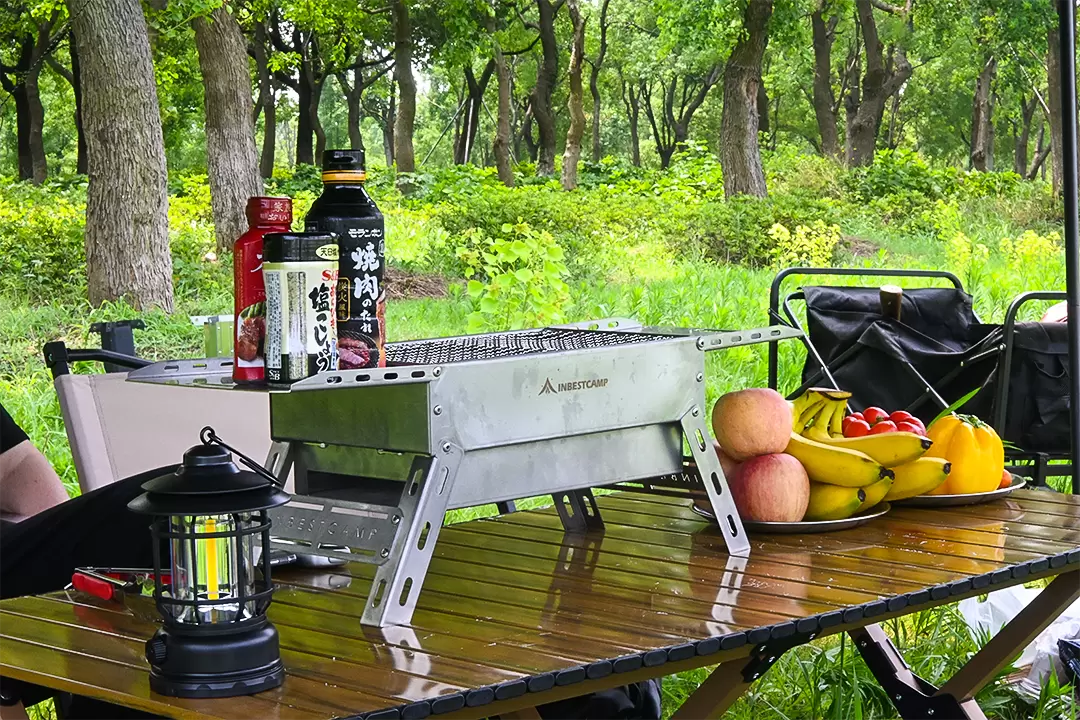 Opvouwbare roestvrijstalen houtskoolbarbecue