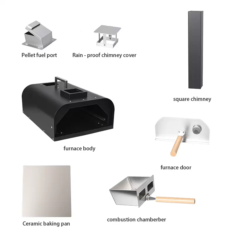 Draagbare gietijzeren pizzaoven voor buiten