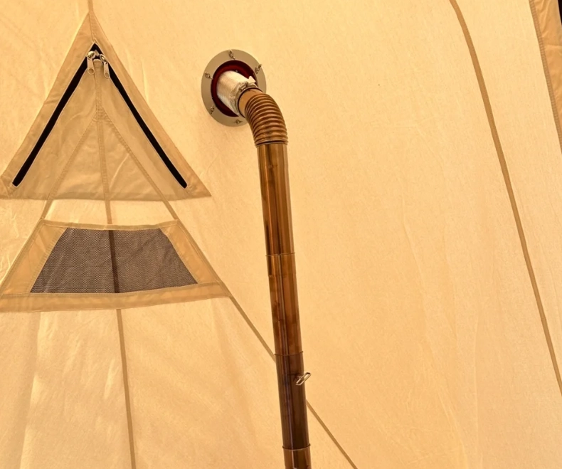 Hoe je een rookkanaal op een tentkachel van canvas installeert