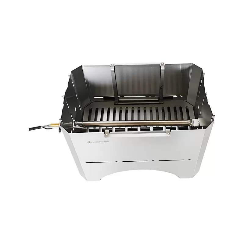 Opvouwbare gas-houtskoolbarbecue