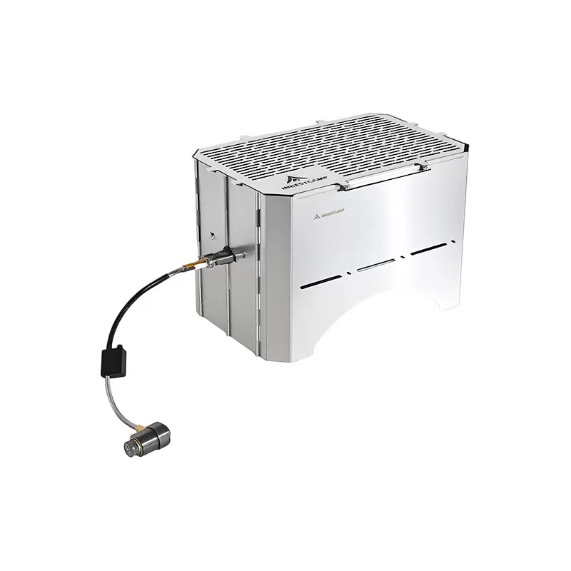 Opvouwbare gas-houtskoolbarbecue