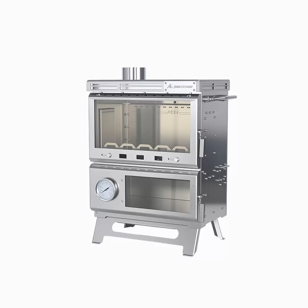 Multifunctioneel roestvrijstalen campingfornuis, ontworpen voor modulair buitenkoken