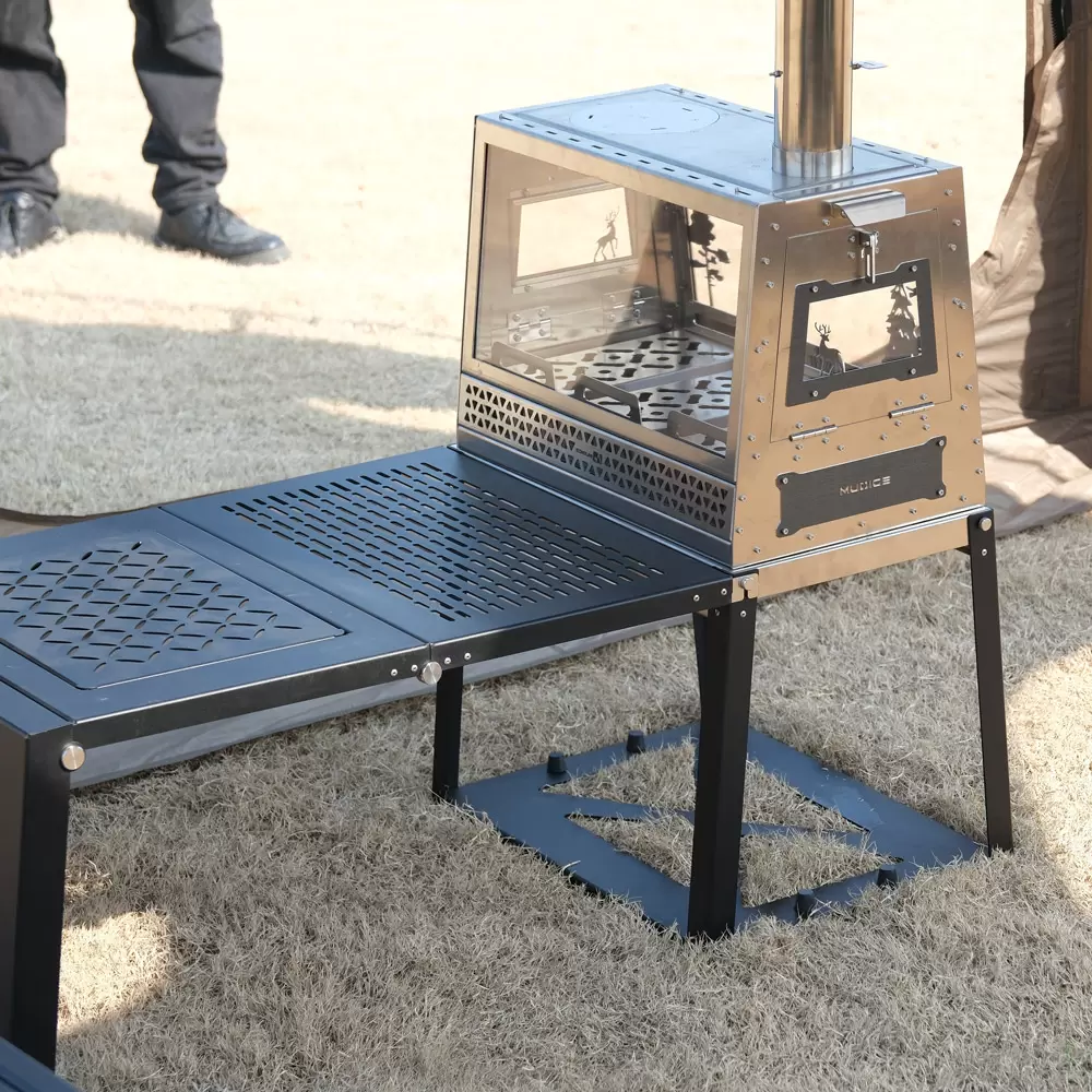 Houtkachel voor op de camping