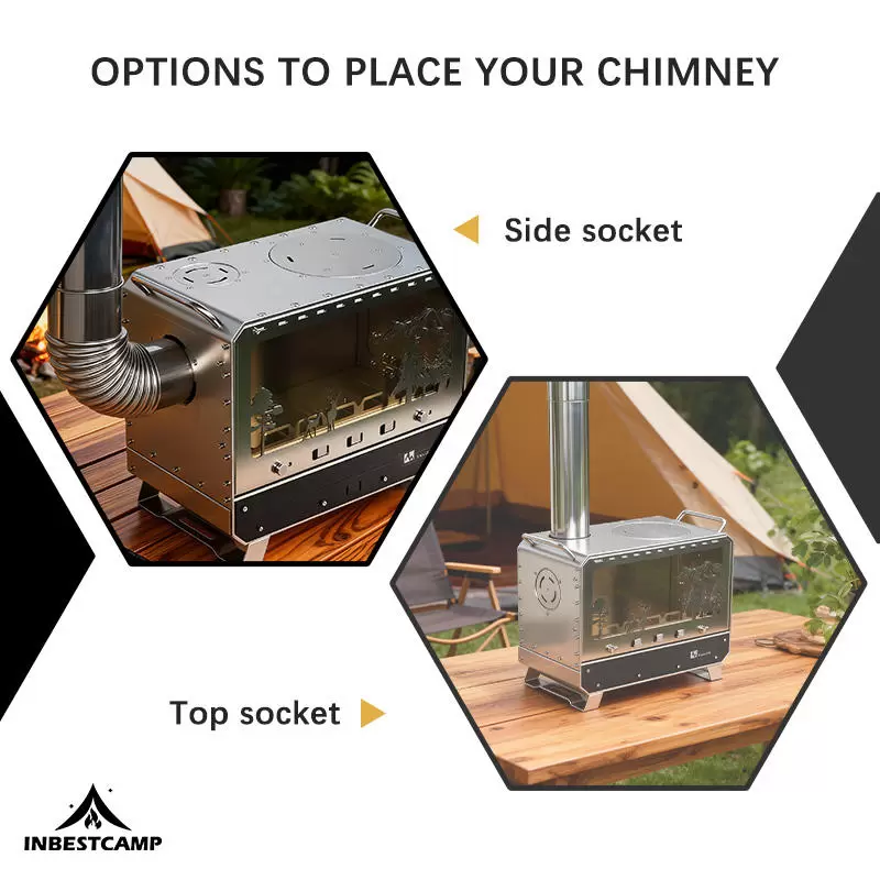 Draagbare houtkachel voor op de camping Draagbare houtkachel voor op de camping