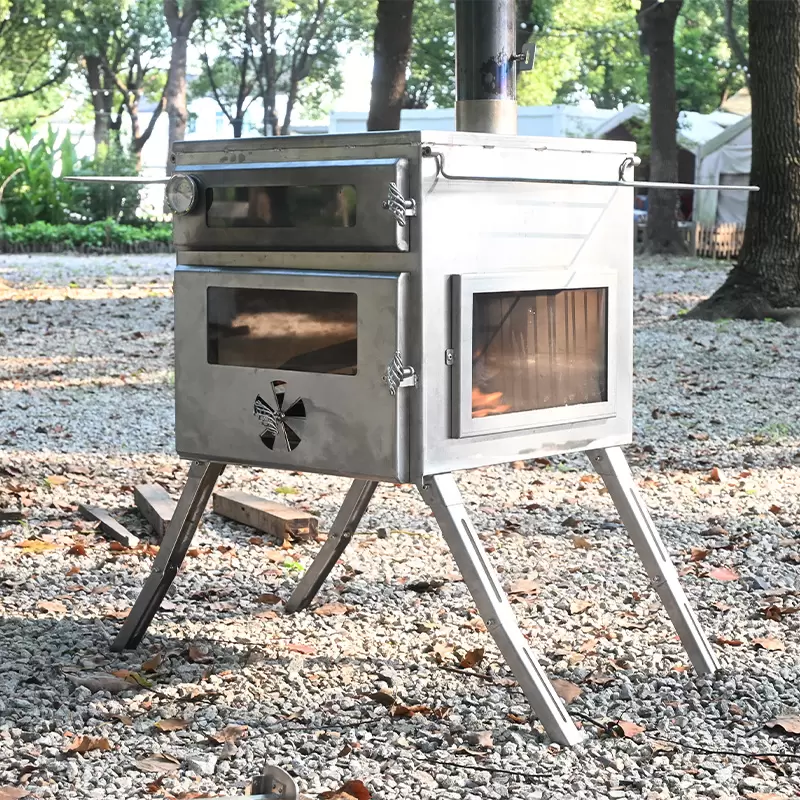 Campingpizzaoven met fornuis