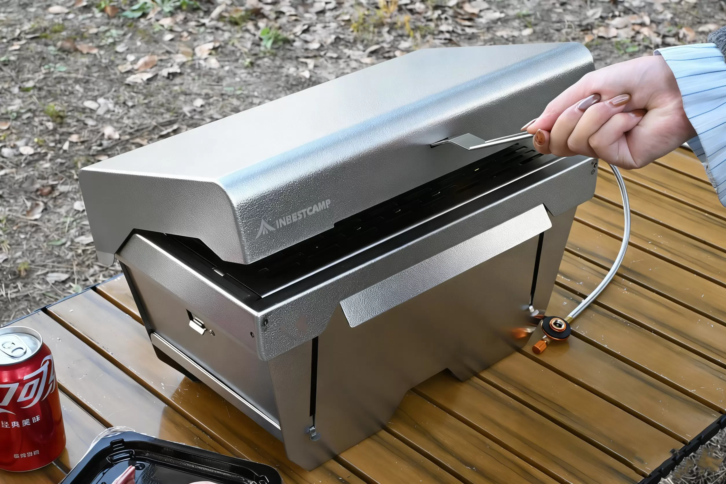 Opvouwbare draagbare gasgrill