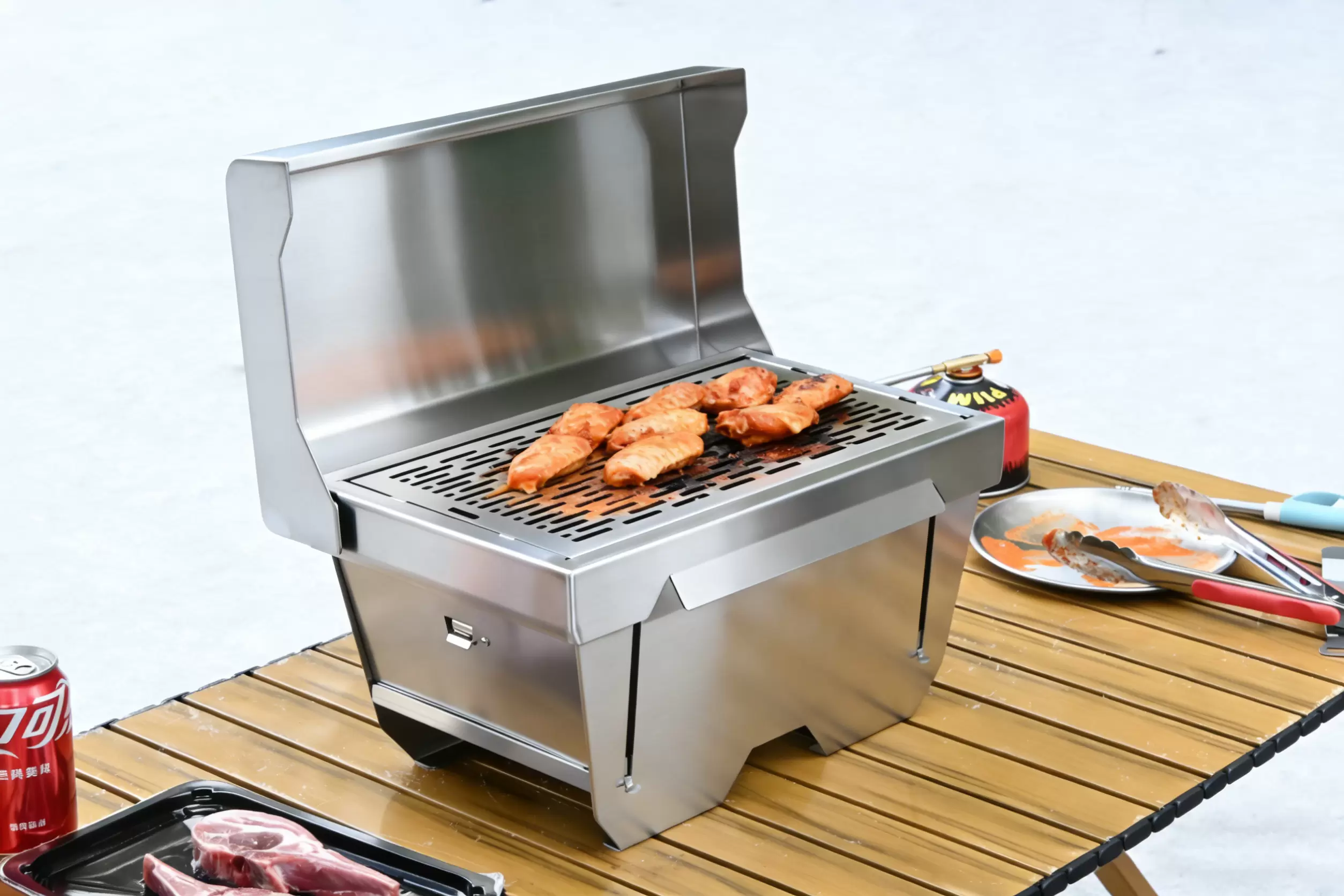 Opvouwbare draagbare gasgrill