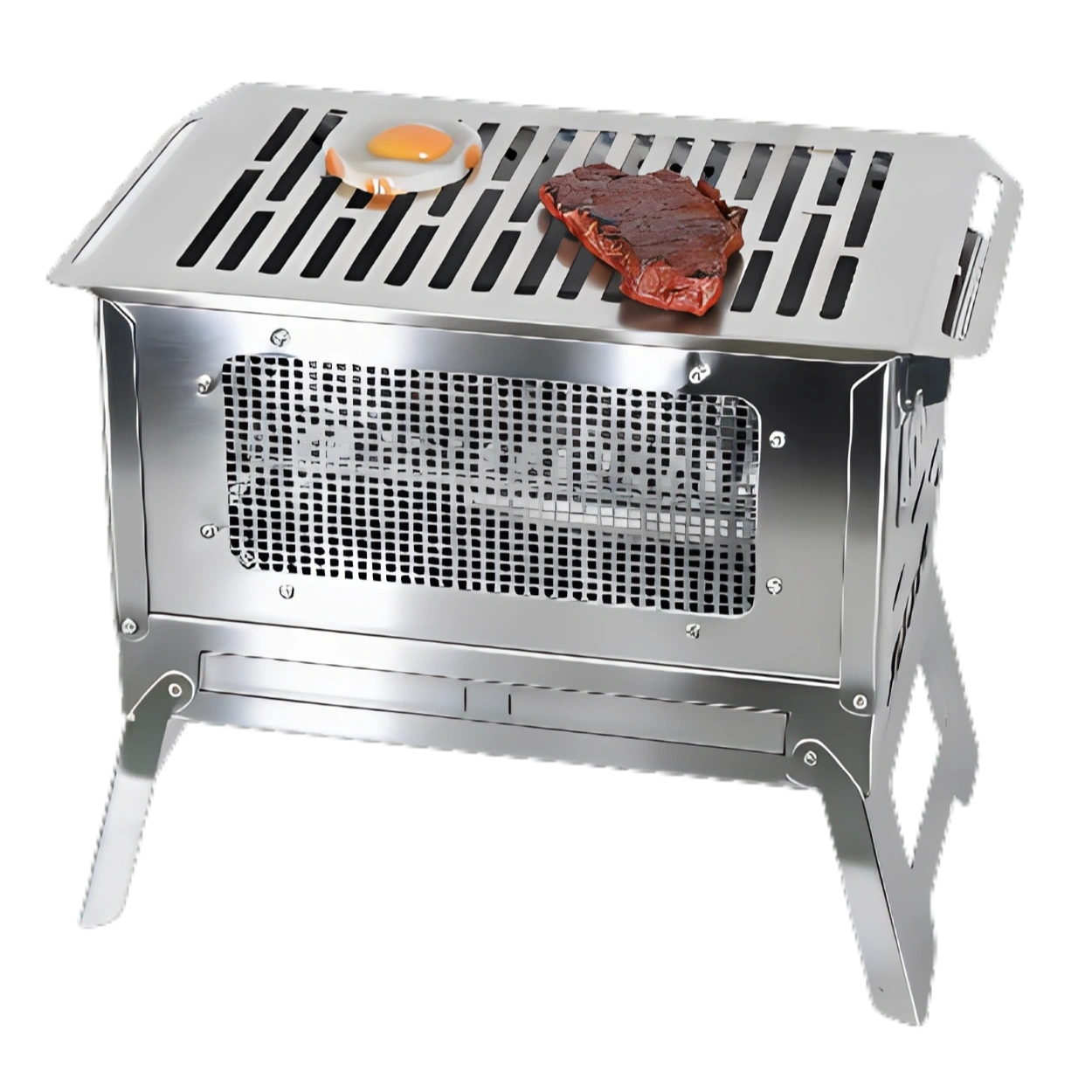 Draagbare afneembare roestvrijstalen vuurplaats/BBQ-grill